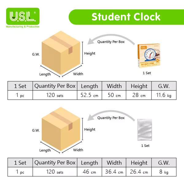 Small Portable Students' Learning Clock Children's Teaching Clocks