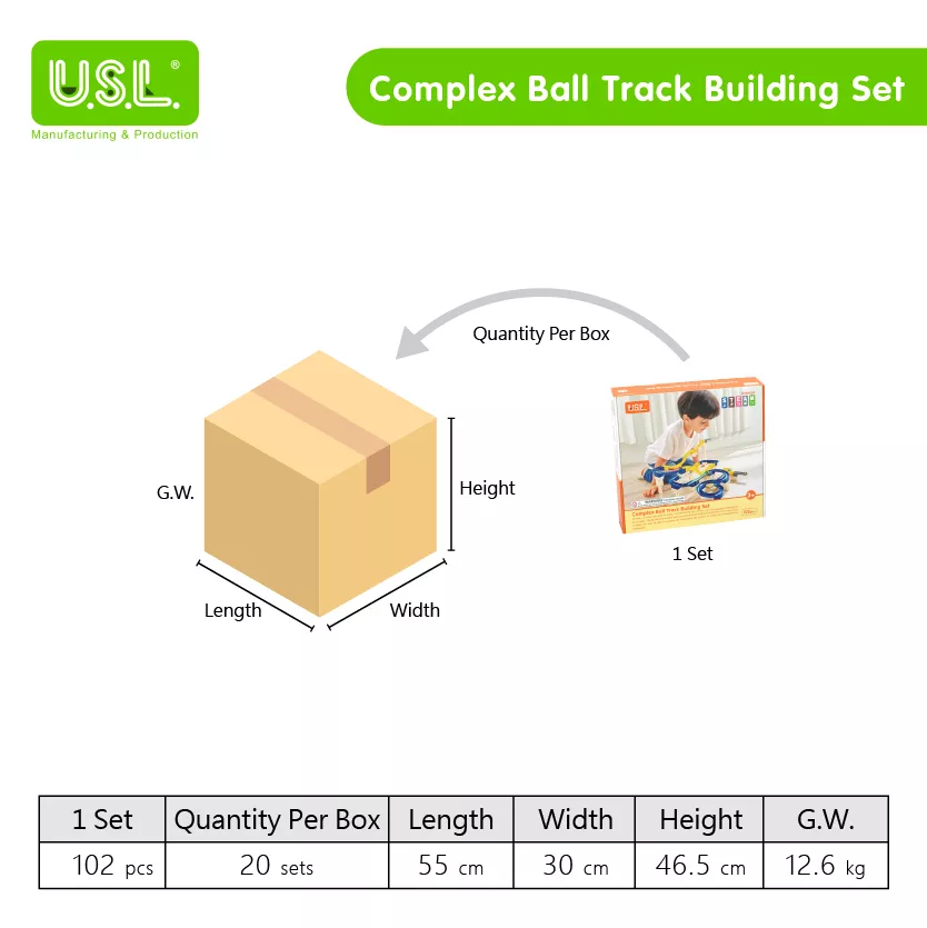 Interactive Marble Roller Coaster Kits Educational Ball Tracks Playsets for Kids (complex set)