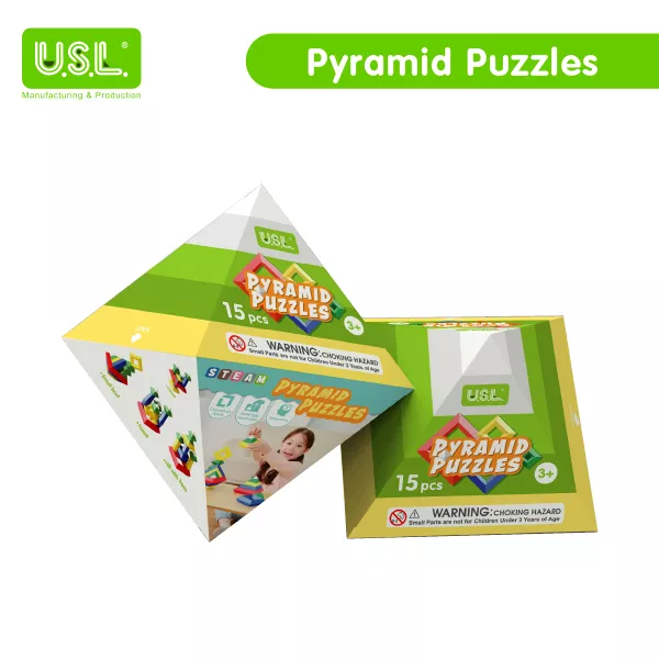 Diamond Shape Geometric Stacking Blocks Pyramid Construction Toys for Kids Educational Puzzles Toys