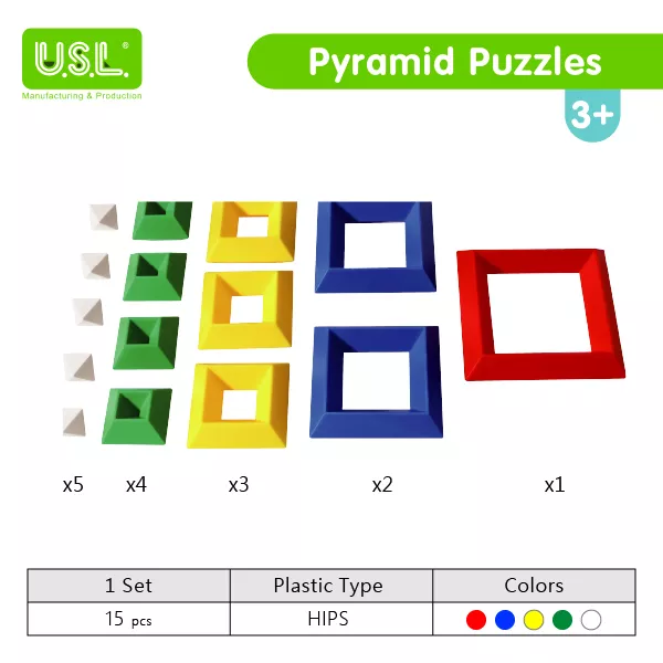 Diamond Shape Geometric Stacking Blocks Pyramid Construction Toys for Kids Educational Puzzles Toys