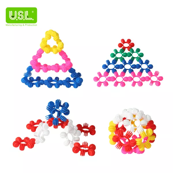 Flower Shaped Interlocking Educational Toy for Cognitive Development and Hand Eye Coordination