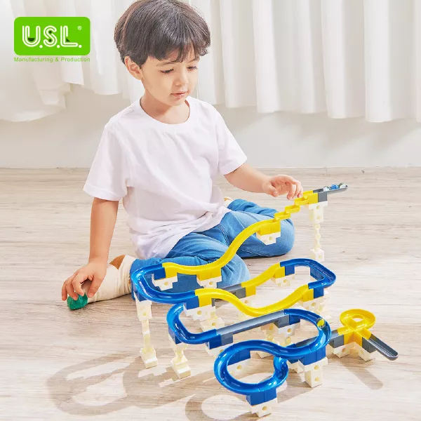 Interactive Marble Roller Coaster Kits Educational Ball Tracks Playsets for Kids (complex set)