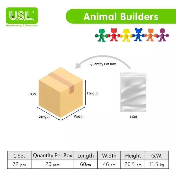 Animal Builders Interlocking Educational Toys Building Blocks for Kids