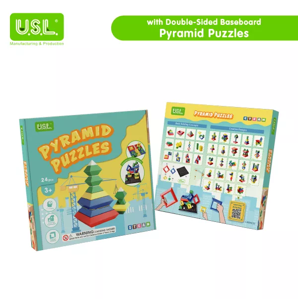 Diamond Shape Geometric Stacking Blocks Pyramid Construction Toys for Kids Educational Puzzles Toys