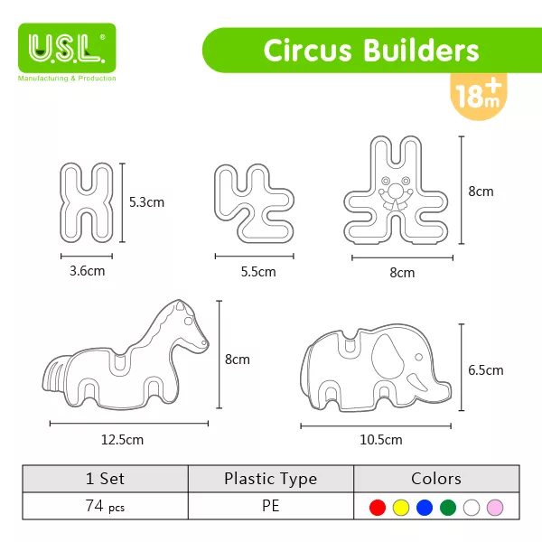 Animal Shaped Interlocking Building Blocks Educational Toys for Creative Play