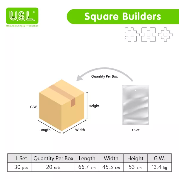 Educational Interlocking Building Blocks for Kids (square)