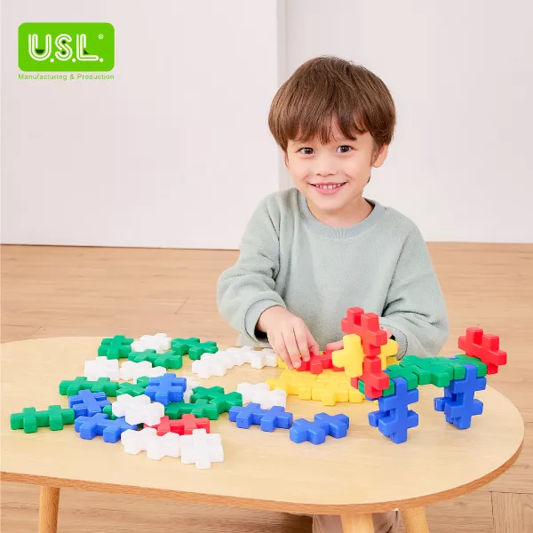 Educational Interlocking Building Blocks for Kids (cross shaped and fishebone shaped)