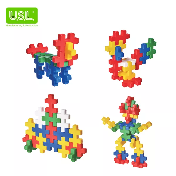 Educational Interlocking Building Blocks for Kids (cross shaped and fishebone shaped)