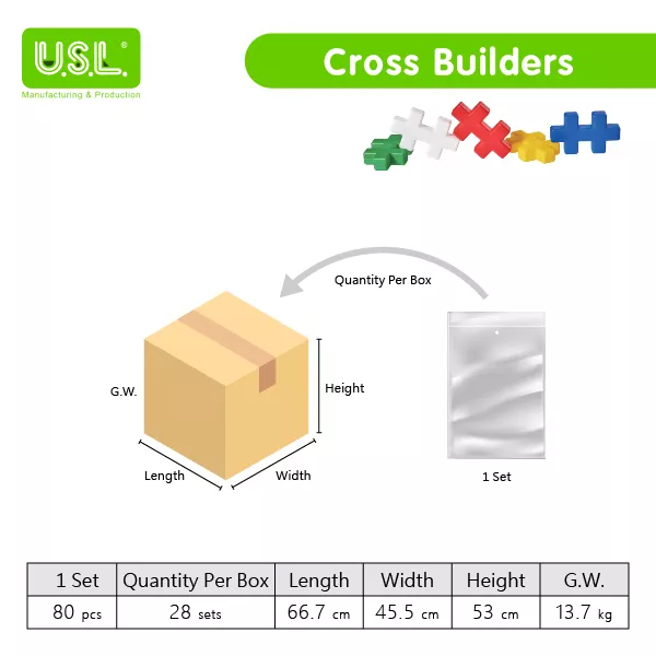 Educational Interlocking Building Blocks for Kids (cross shaped and fishebone shaped)