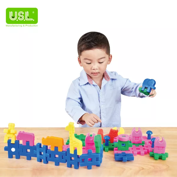 Animal Shaped Interlocking Building Blocks Educational Toys for Creative Play (zoo theme)