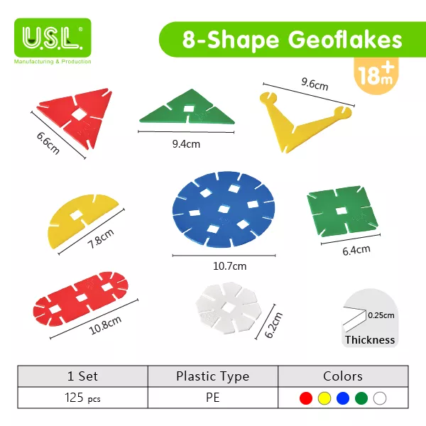 Muilti-Shaped Snowflake Interlocking Building Blocks Educational Toys