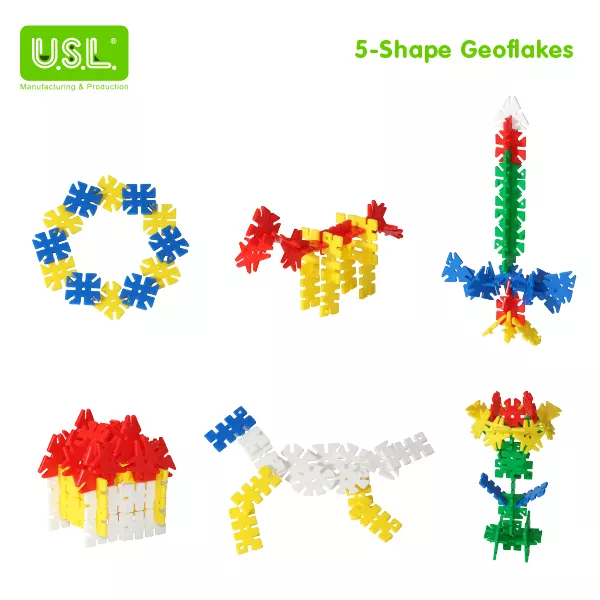 Muilti-Shaped Snowflake Interlocking Building Blocks Educational Toys