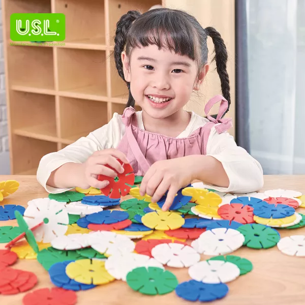 Round Snowflake Interlocking Building Blocks Educational Toys