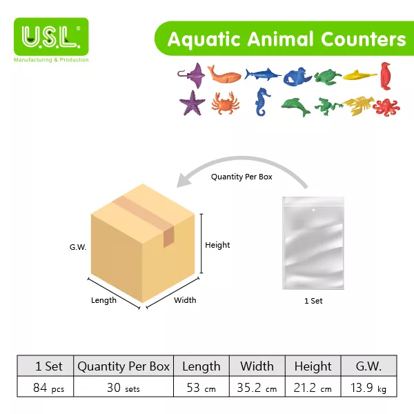 Aquatic Animal Counters Educational Sorting and Counting Toys