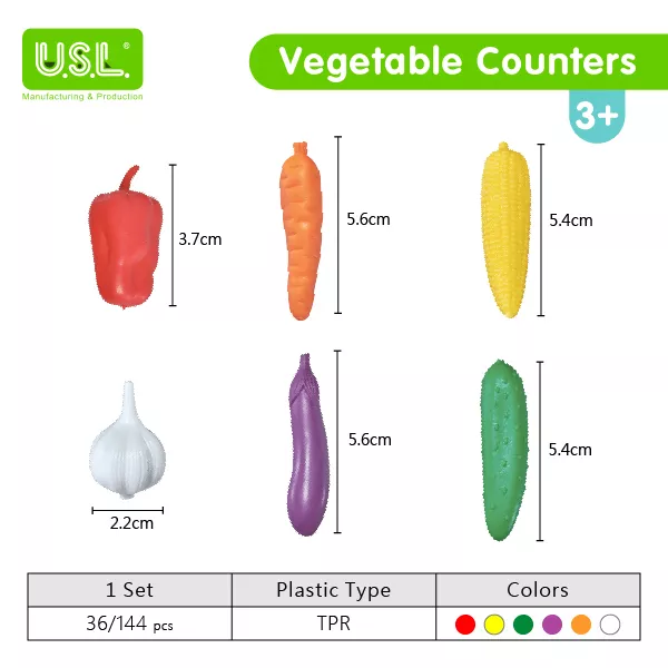 Vegetable Counters Educational Sorting and Counting Toys