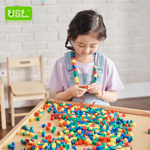Educational Toys 4-SHAPE Lacing Beads for Kids Enhancing Hand-Eye Coordination and Motor Skills