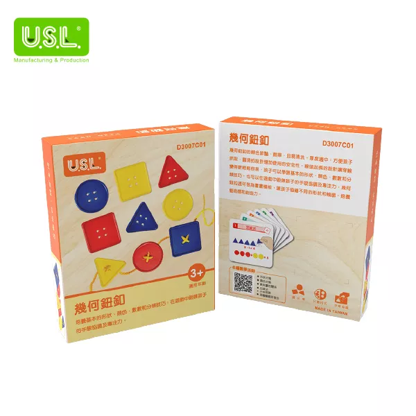 Educational Toys GEOMETRY Craft Buttons for Lacing Activity
