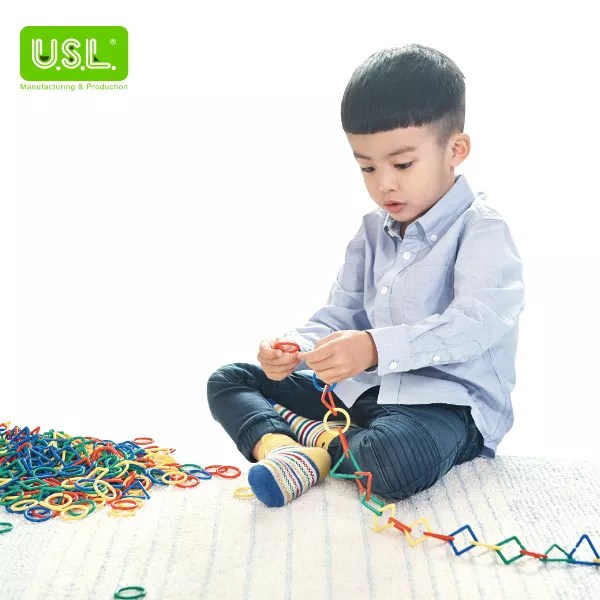 Multi-shaped Geometric Linking Rings Fun Educational Toys for Kids