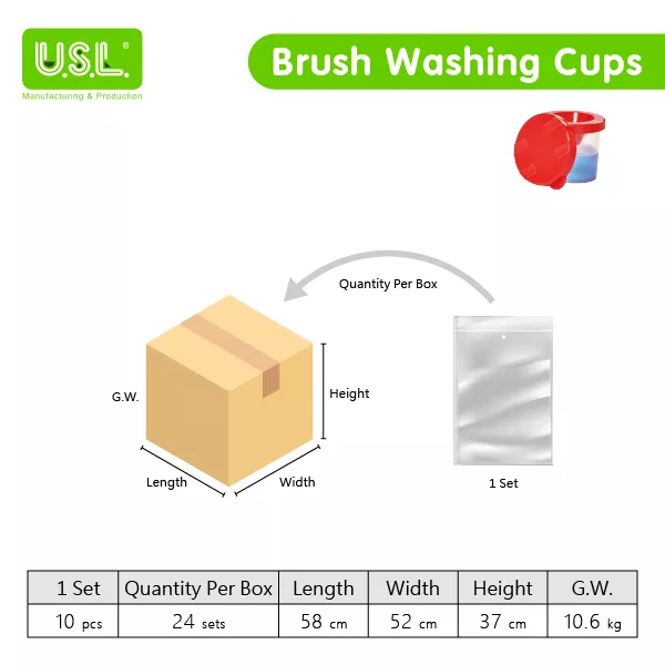 Colorful Brush Washing Cups Art Supplies