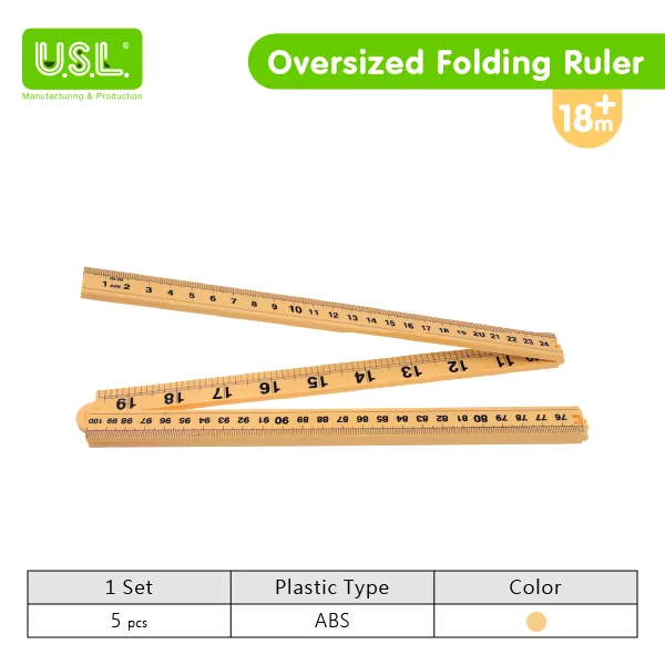 100cm Kids Folding Ruler Measuring Toy Folding Meter Stick for Teaching Measurement