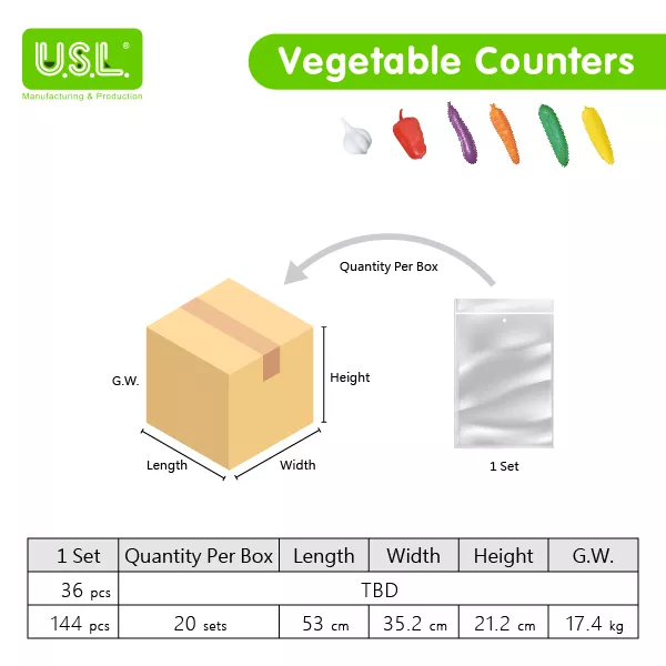 Vegetable Counters Educational Sorting and Counting Toys