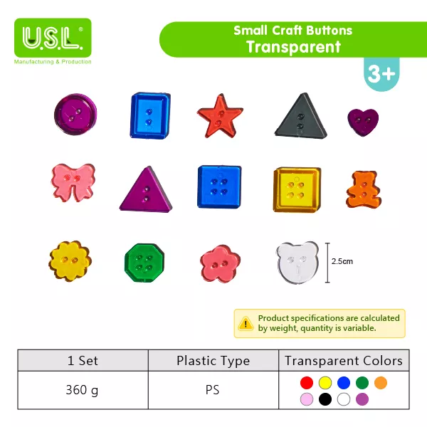 Educational Toys SMALL Multi-Shaped Craft Buttons for Lacing Activity