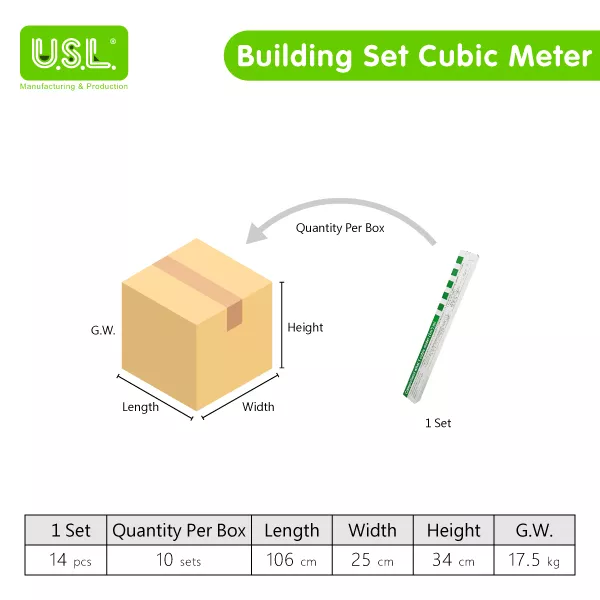 Children's Spatial Awareness Building Set Math Toys to Teach Cubic Meters Units Measurement for Volume and Capacity