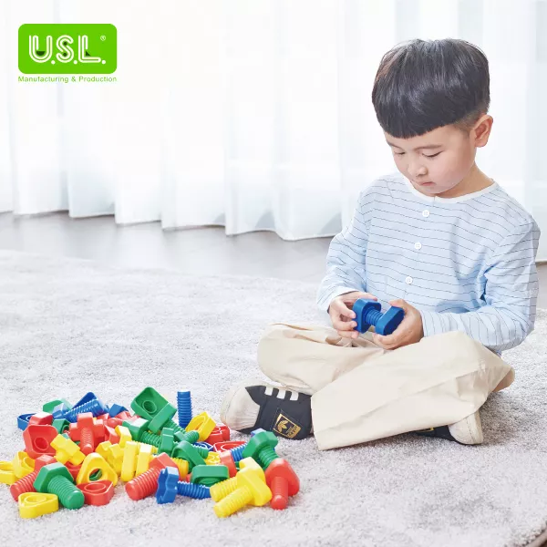 Educational Toys Matching Nuts and Bolts in Various Shapes
