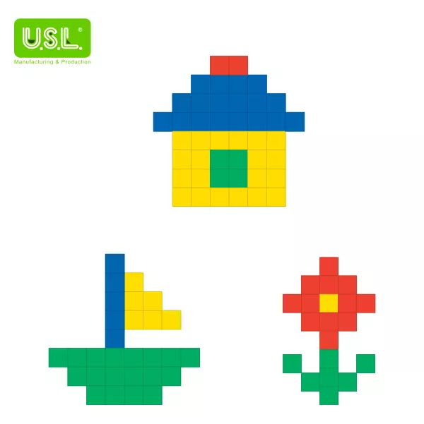 Colorful THICK Square Tiles - Counting Sorting and Stacking Math Toys