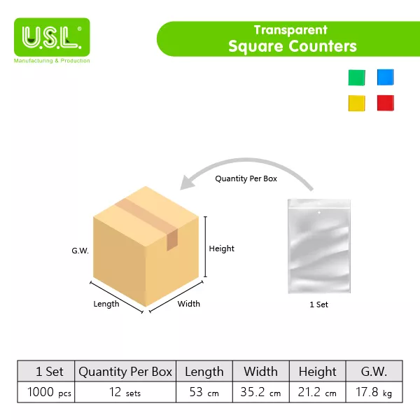 Colorful Square Tiles - Counting Sorting and Stacking Math Toys