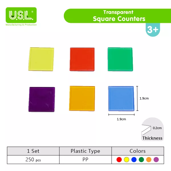 Colorful Square Tiles - Counting Sorting and Stacking Math Toys