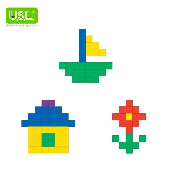 Colorful Square Tiles - Counting Sorting and Stacking Math Toys