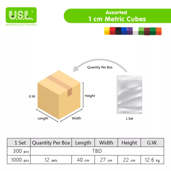 Colorful 1 cm Metric Cubes for Counting Base Ten Learning Sorting & Stacking Fun Math Toys