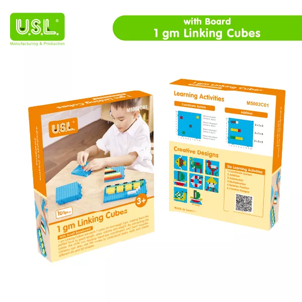 Cubes Linking Math Toys 1 Gram Plastic Weights with a Building Board