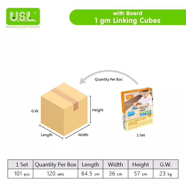 Cubes Linking Math Toys 1 Gram Plastic Weights with a Building Board