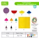 Plastic Pegboards with Rubber Bands for Geometry Learning Math Toys for Kids (FRACTION/SQUARE)