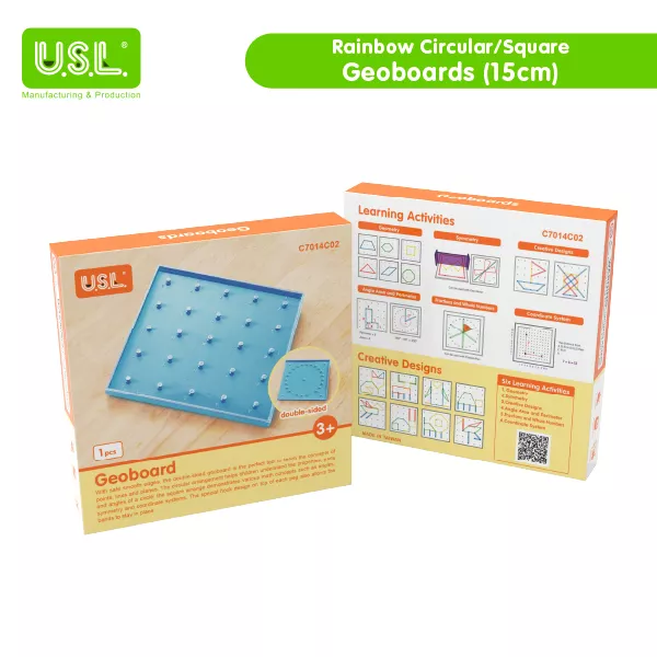 Plastic Pegboards with Rubber Bands for Geometry Learning Math Toys for Kids (COLOR/RAINBOW))