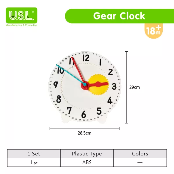 Children's Teaching Clocks with GEAR Movement Fun and Interactive Leanring Aid for Kids