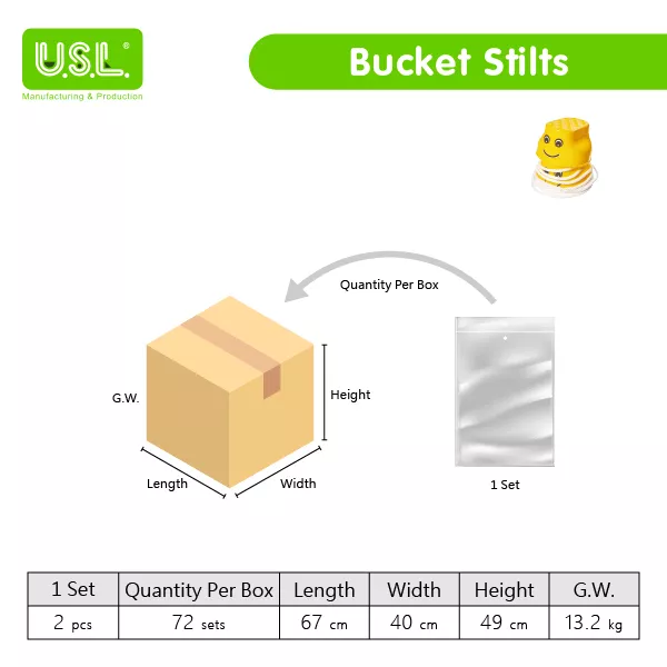 Kids Sports & Entertainment Bucket Stilts with Adjustable Handle Rope