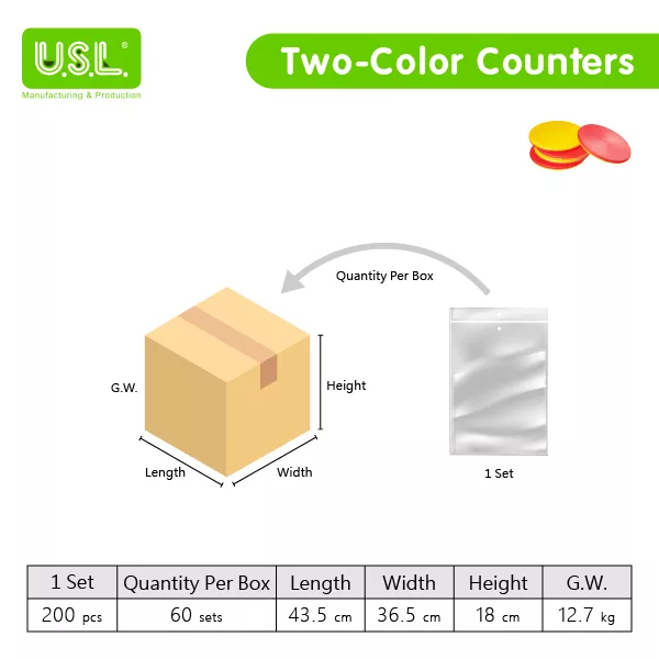 Double Sided 2-Color Counting Sorting Stacking Coins Round Chips Math Toys
