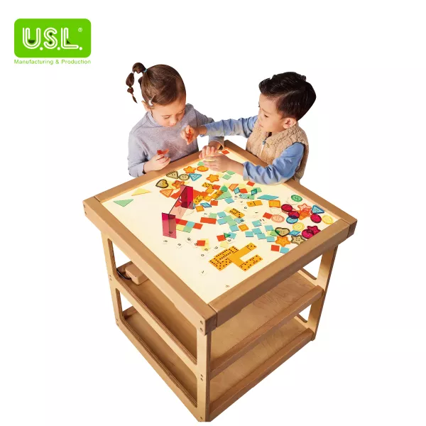 Adjustable Brightness LED Light Table Translucent Colorful Blocks for Kids Sensory Play and Home Learning Educational Toys