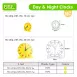 Children's Teaching Clock with Day and Night Display Kids Learning Clock