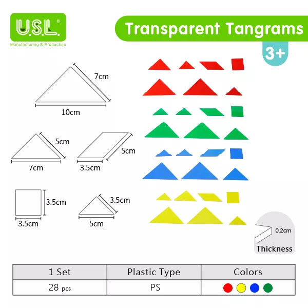 TRANSPARENT Tangrams Interactive Math Toys Math Puzzles