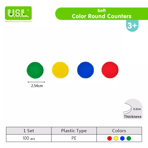 Colorful Round Chips Coins Counters - Counting and Sorting Math Toys