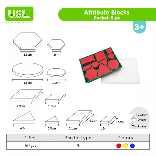 Attribute Blocks for Learning Counting Sorting Geometry Colors Relative Size Concept Math Toys Math Puzzles