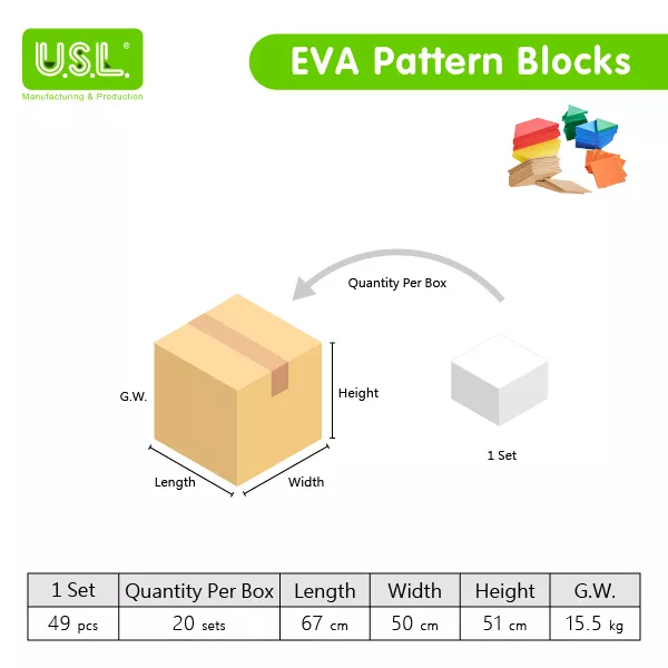 EVA Form Pattern Blocks - Geometric Shapes for Kids