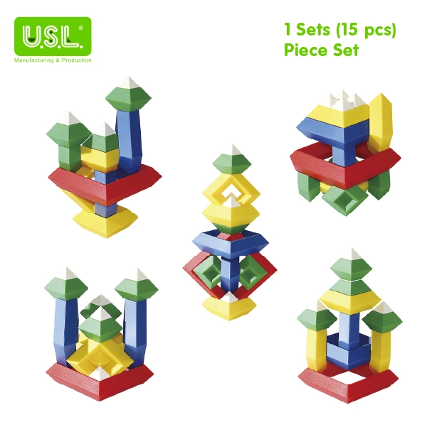 Diamond Shape Geometric Stacking Blocks Pyramid Construction Toys for Kids Educational Puzzles Toys