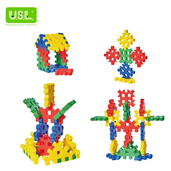Interlocking Building Blocks Educational Toys for Kids (Triangles and Squares)