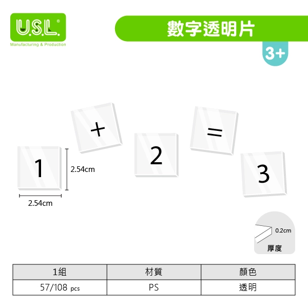 【十進位、分數】 數字透明片