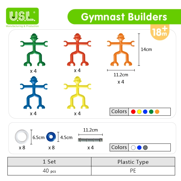 Interlocking Building Blocks Educational Toys for Kids (Gymnast Theme)